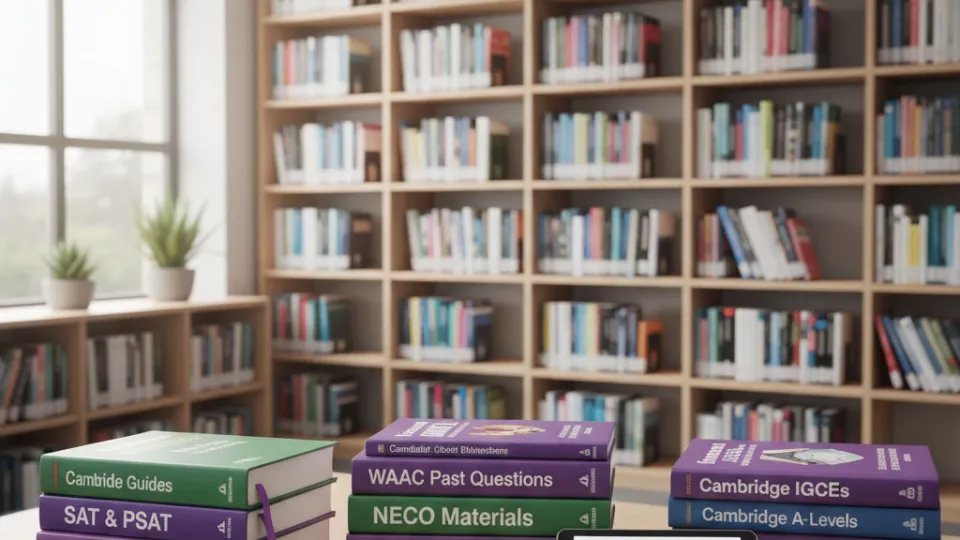 Stack of educational textbooks