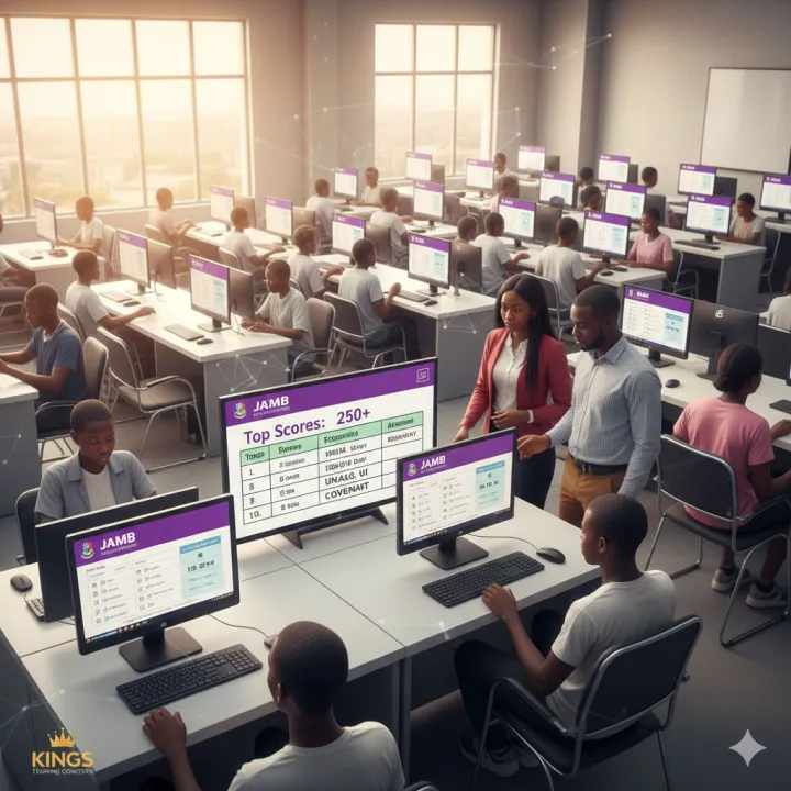 Students writing JAMB in a CBT center